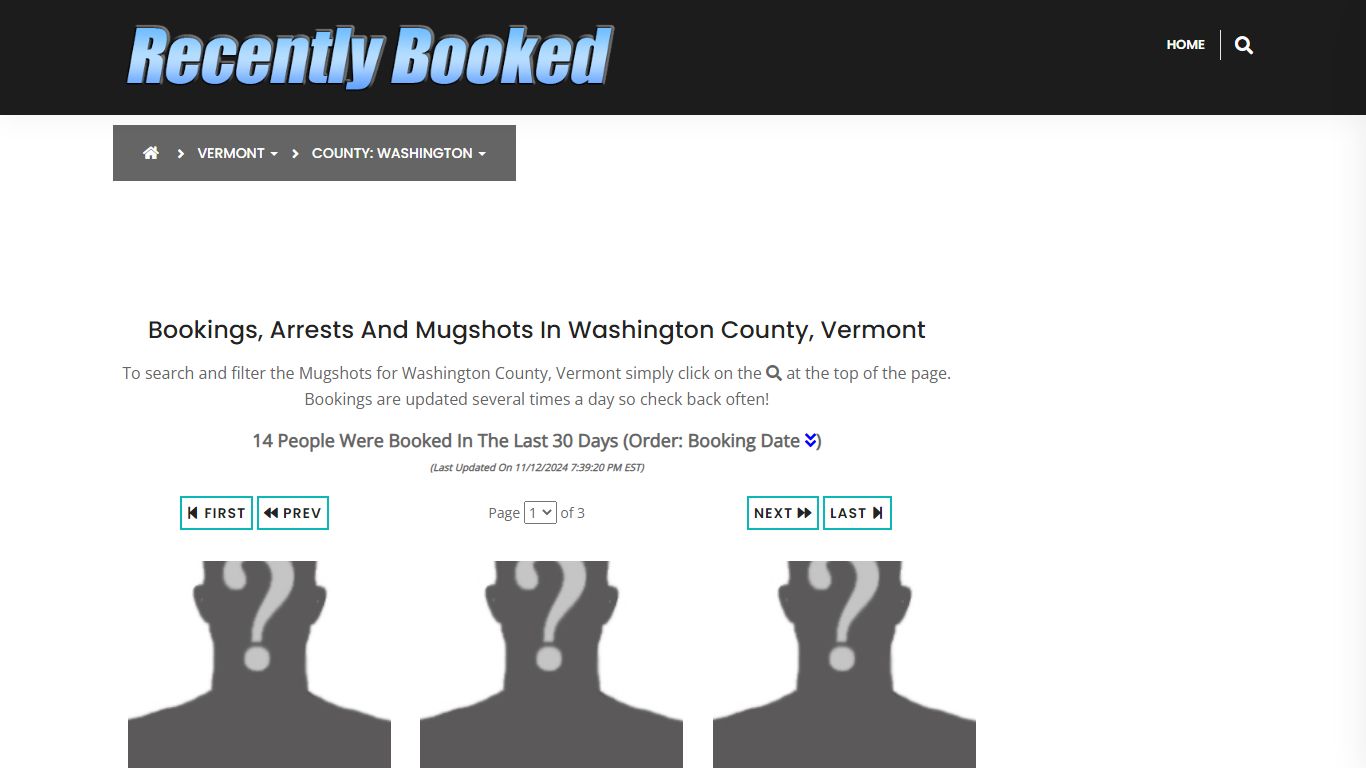 Bookings, Arrests and Mugshots in Washington County, Vermont