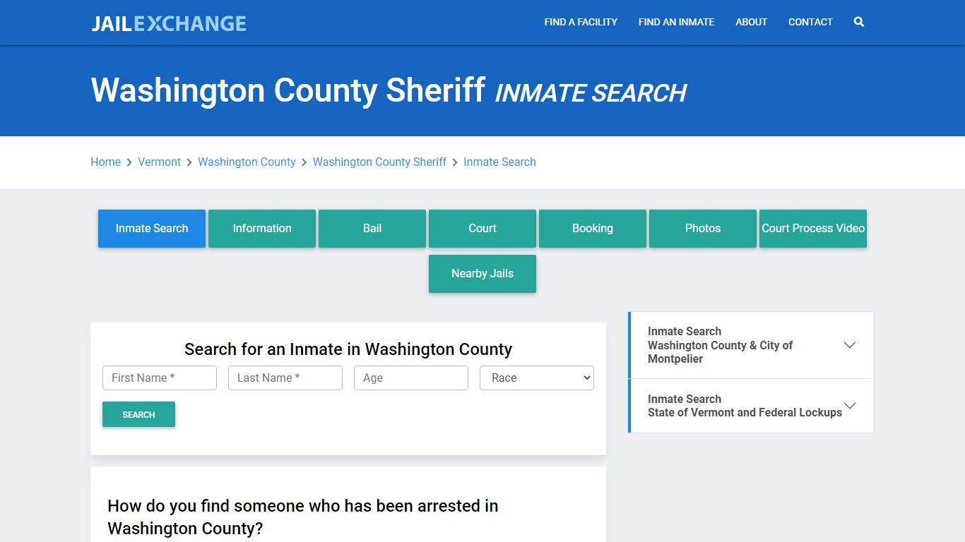 Washington County Sheriff, VT Inmate Search: Roster & Mugshots